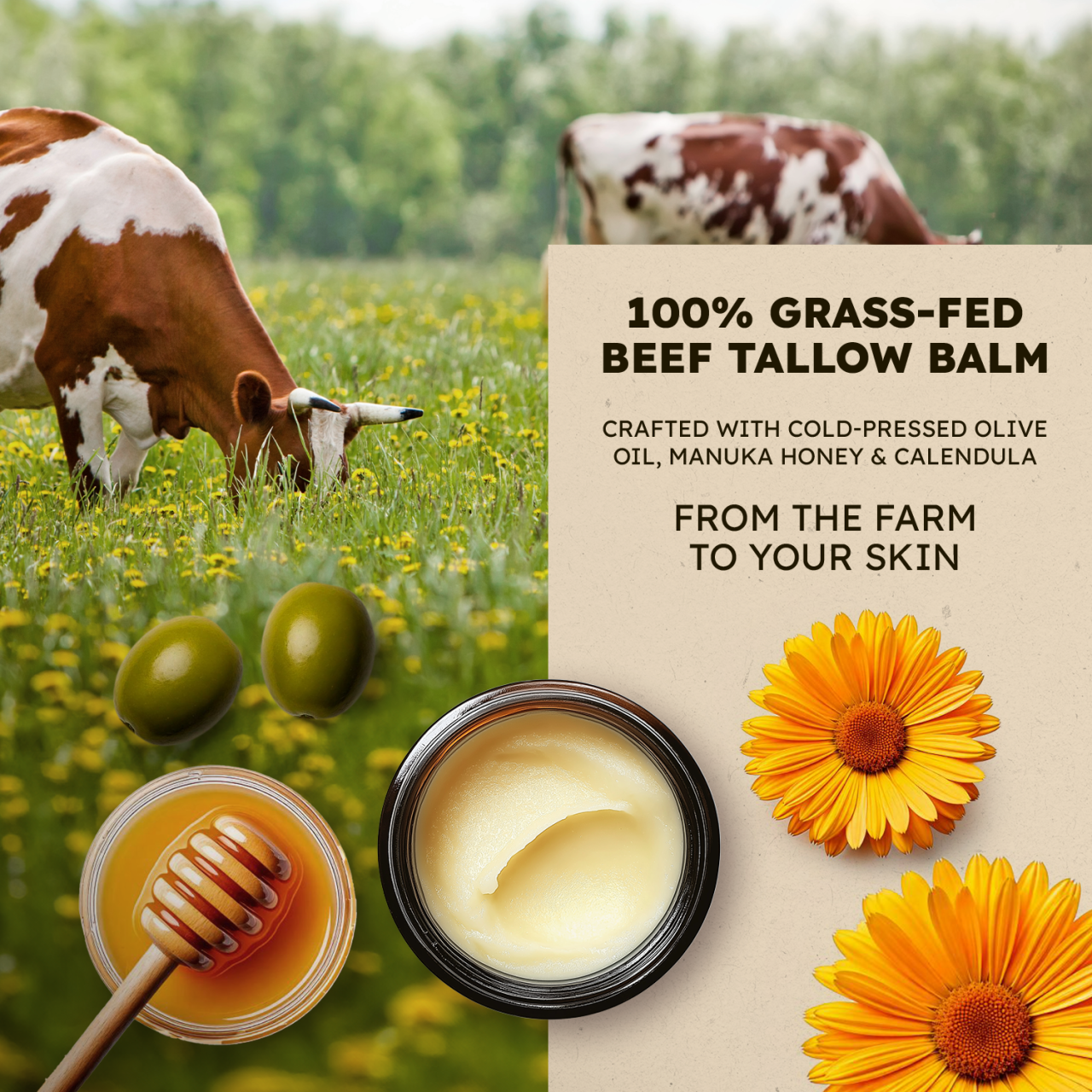 Whipped Beef Tallow Face Cream, Moisturizer