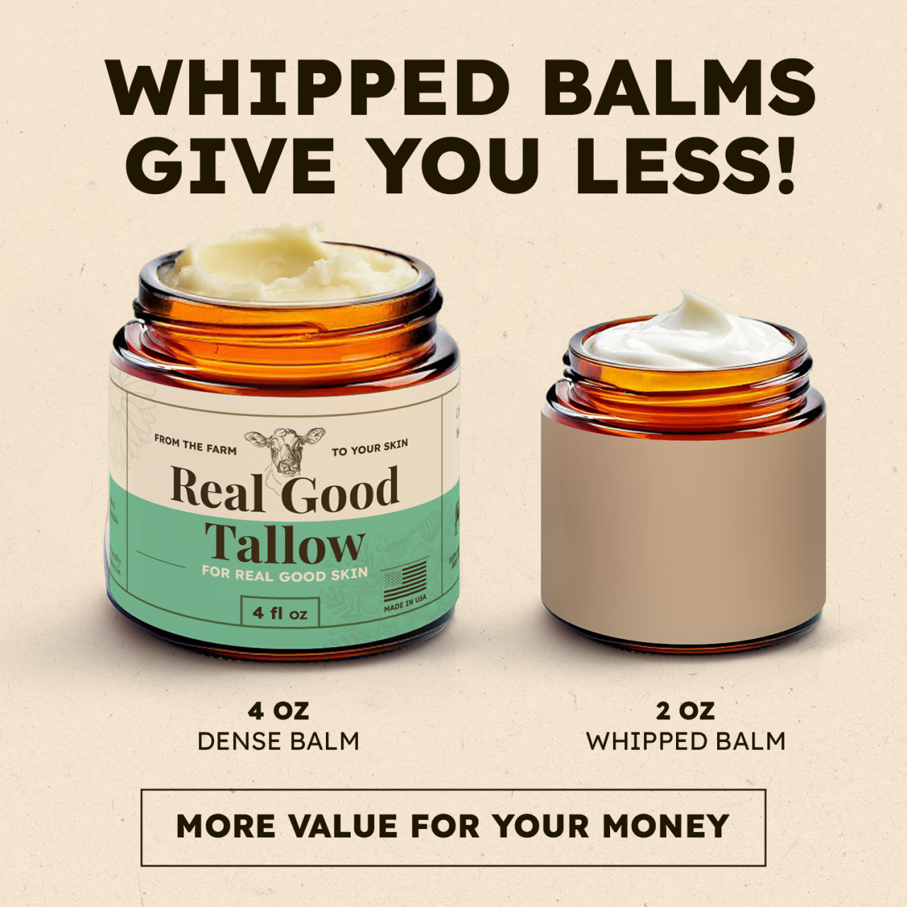 Whipped Beef Tallow Face Cream, Moisturizer